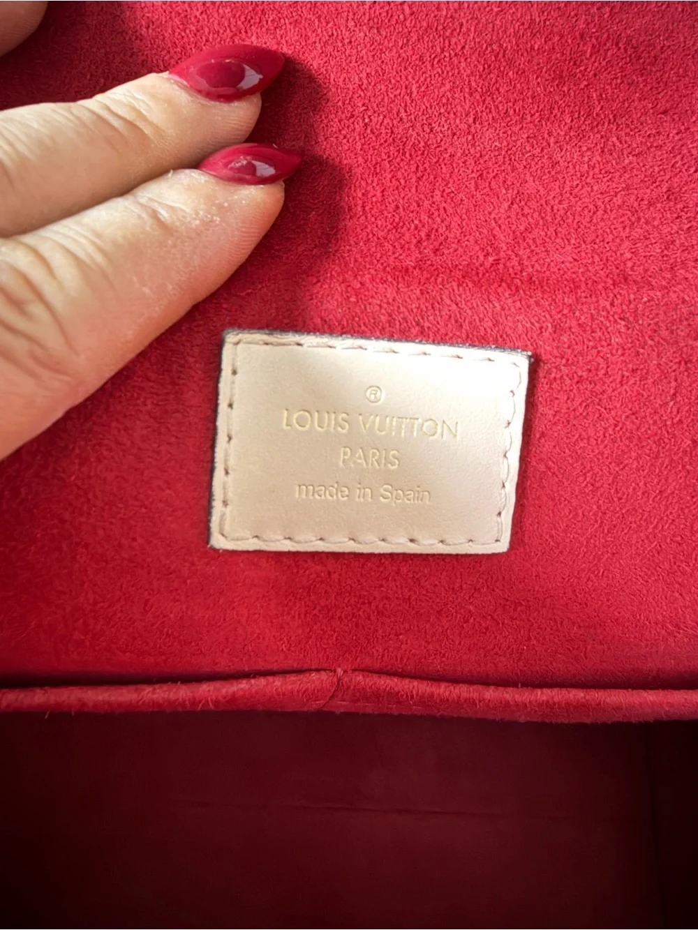 Louis Vuitton Monogram Cluny BB Red Leather Shoulder Bag + COA